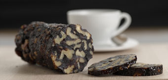 Prune and walnut log